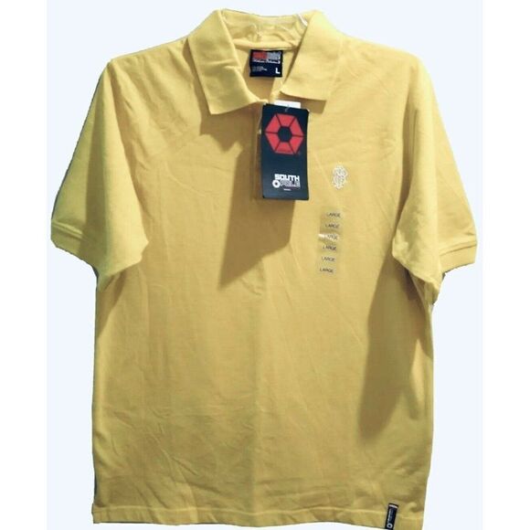 NWT Southpole XL Light Yellow Short Sleeve 100%Cotton  Pique Polo Embroided Logo - Picture 1 of 7